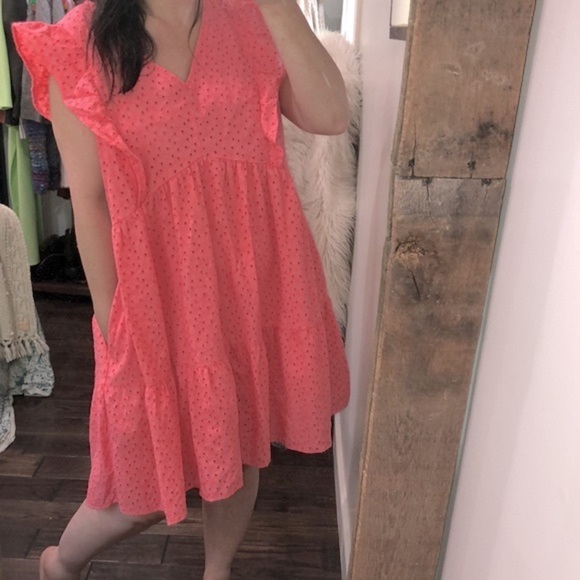 Time and Tru summer coral eyelet dress size 22 new with tags - Picture 1 of 10